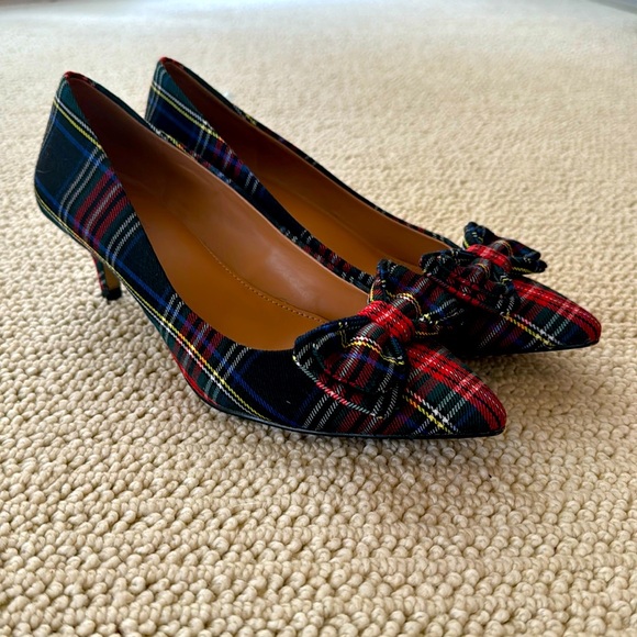 J.Crew plaid heels with a bow  - Picture 1 of 1